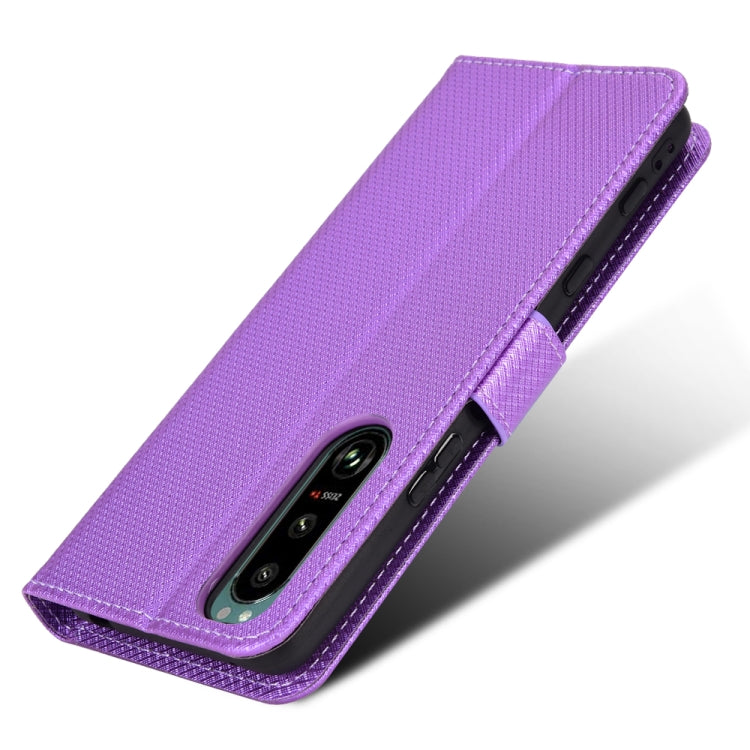 For Sony Xperia 5 III Diamond Texture Leather Phone Case