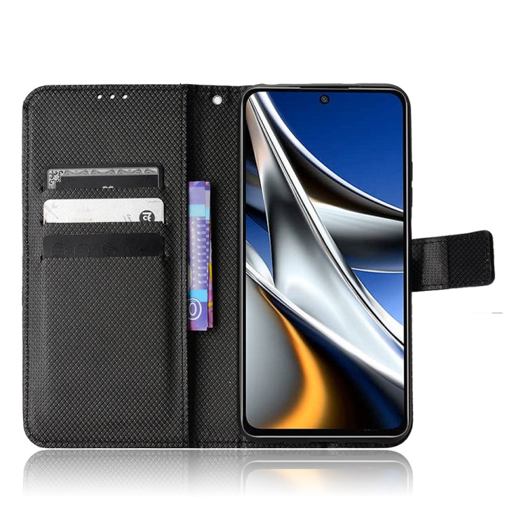 For Xiaomi Poco M4 Pro 4G Fine Hole Diamond Texture Leather Phone Case
