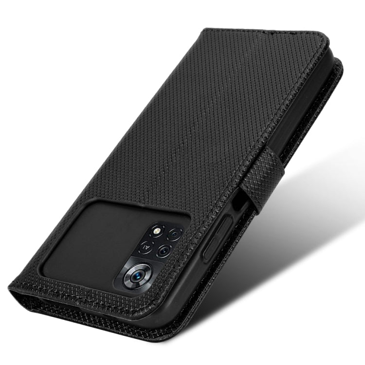 For Xiaomi Poco M4 Pro 4G Fine Hole Diamond Texture Leather Phone Case