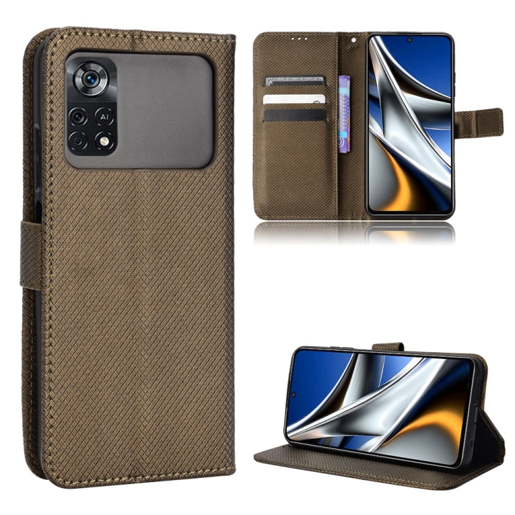 For Xiaomi Poco M4 Pro 4G Fine Hole Diamond Texture Leather Phone Case