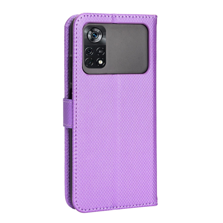 For Xiaomi Poco M4 Pro 4G Fine Hole Diamond Texture Leather Phone Case