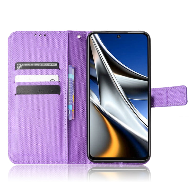 For Xiaomi Poco M4 Pro 4G Fine Hole Diamond Texture Leather Phone Case