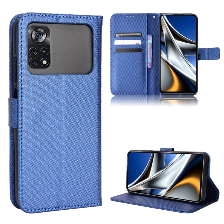For Xiaomi Poco M4 Pro 5G Fine Hole Diamond Texture Leather Phone Case