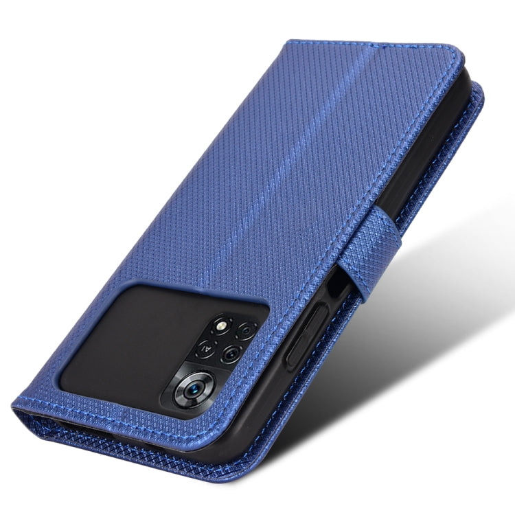 For Xiaomi Poco M4 Pro 5G Fine Hole Diamond Texture Leather Phone Case