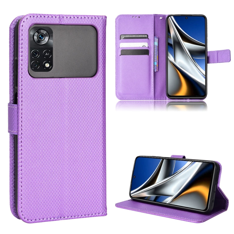 For Xiaomi Poco M4 Pro 5G Fine Hole Diamond Texture Leather Phone Case