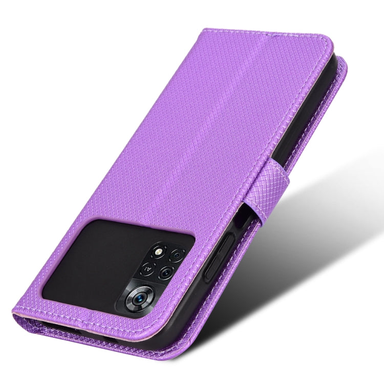 For Xiaomi Poco M4 Pro 5G Fine Hole Diamond Texture Leather Phone Case