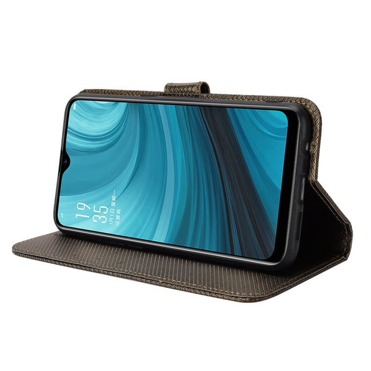 For OPPO A7 / AX7 / A5s / AX5s / A21 Diamond Texture Leather Phone Case