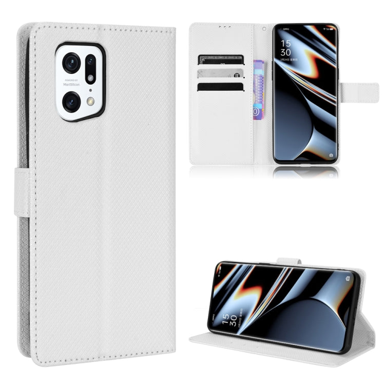 For OPPO Find X5 Pro Diamond Texture Leather Phone Case