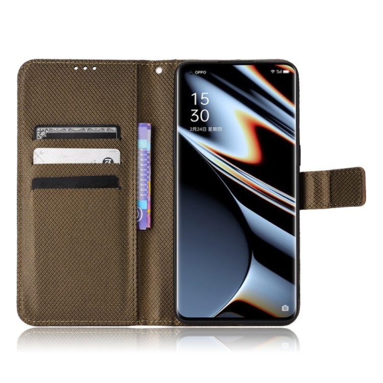 For OPPO Find X5 Pro Diamond Texture Leather Phone Case