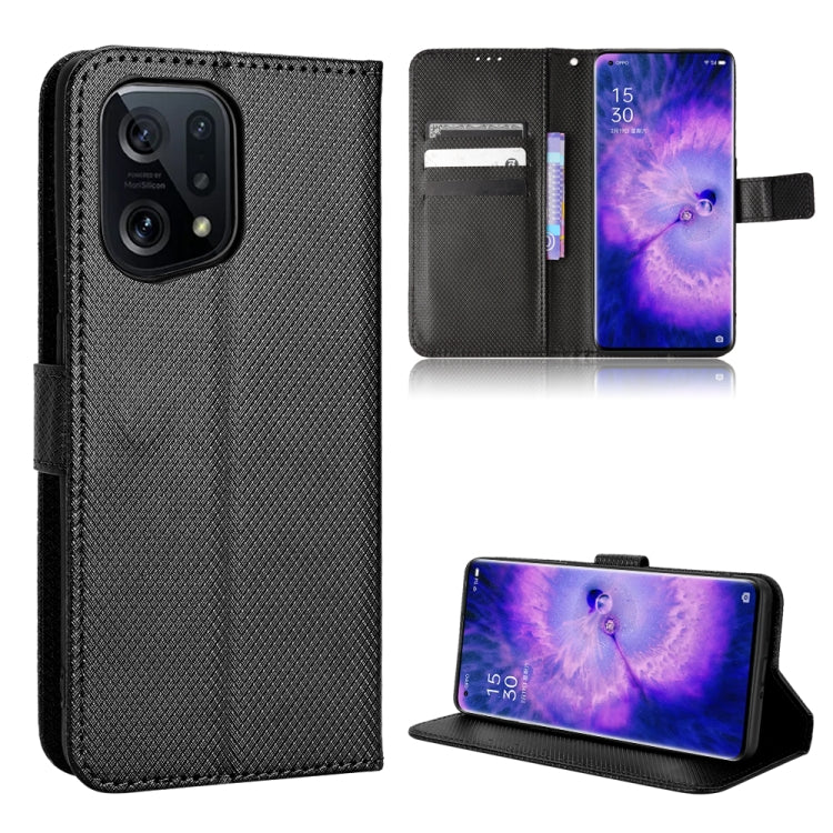 For OPPO Find X5 Diamond Texture Leather Phone Case