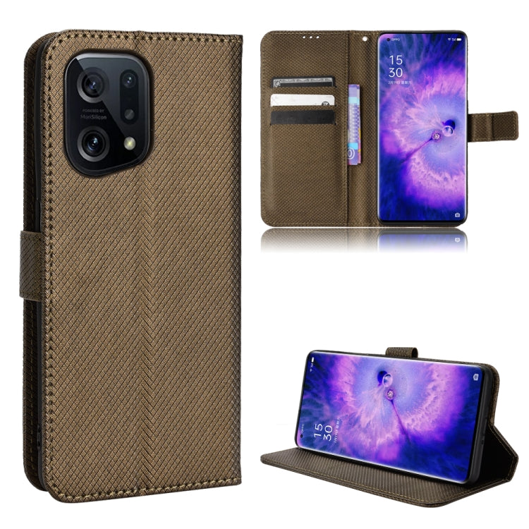 For OPPO Find X5 Diamond Texture Leather Phone Case