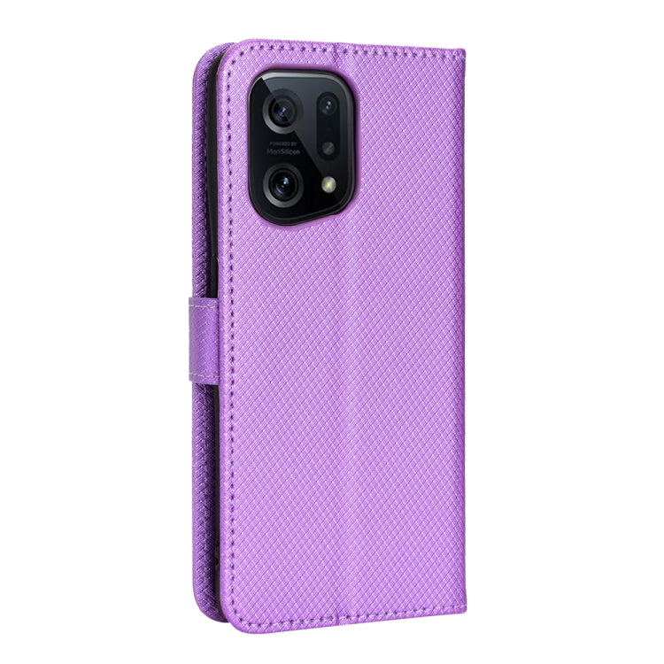 For OPPO Find X5 Diamond Texture Leather Phone Case