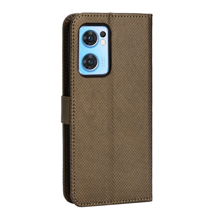 For OPPO Reno7 5G / Find X5 Lite Diamond Texture Leather Phone Case