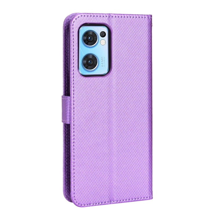 For OPPO Reno7 5G / Find X5 Lite Diamond Texture Leather Phone Case