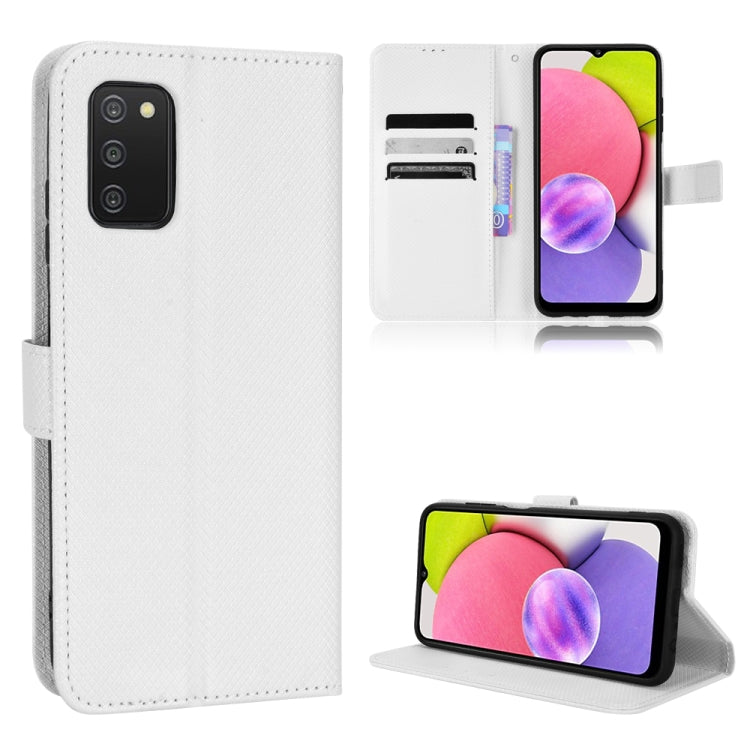 For Samsung Galaxy A03s 166mm Diamond Texture Leather Phone Case