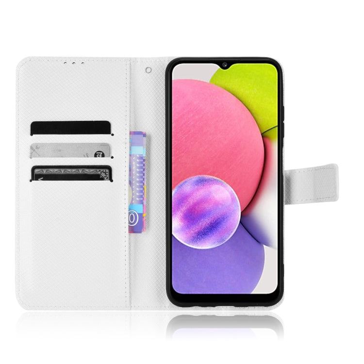 For Samsung Galaxy A03s 166mm Diamond Texture Leather Phone Case