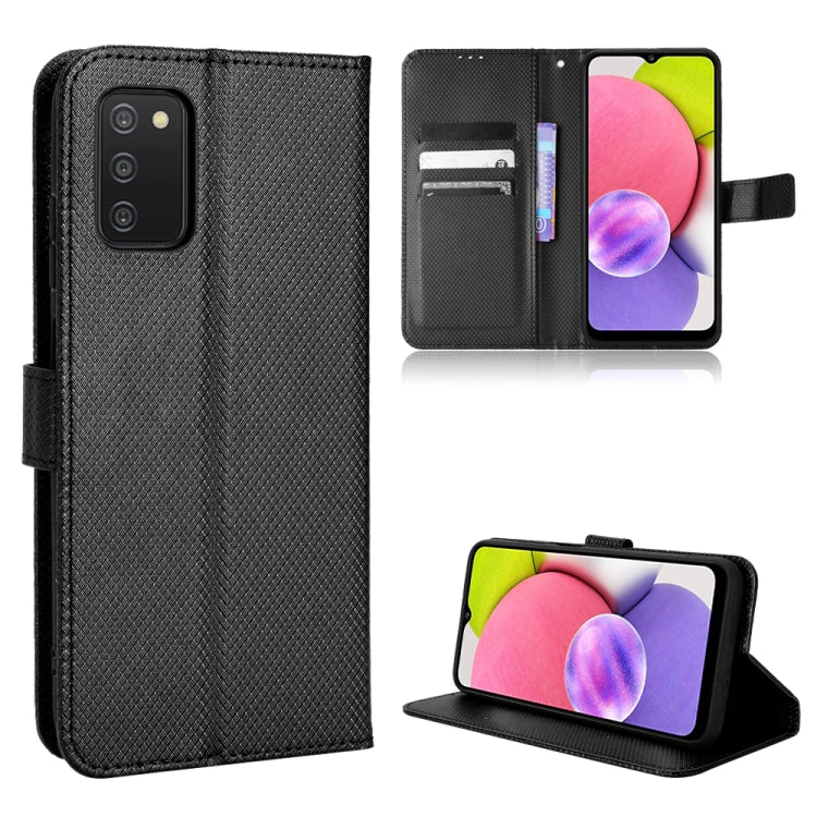 For Samsung Galaxy A03s 166mm Diamond Texture Leather Phone Case
