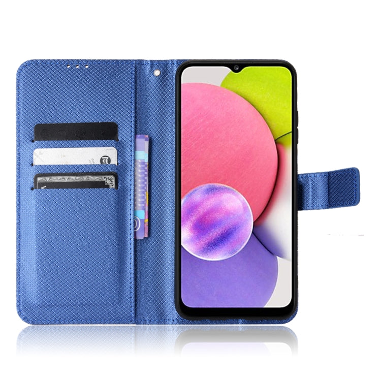 For Samsung Galaxy A03s 166mm Diamond Texture Leather Phone Case