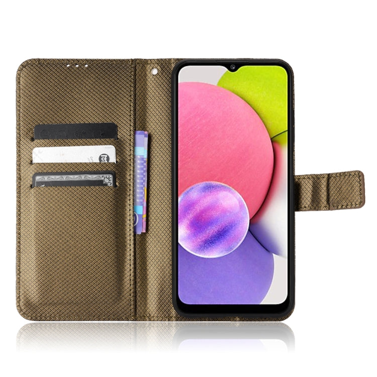 For Samsung Galaxy A03s 166mm Diamond Texture Leather Phone Case