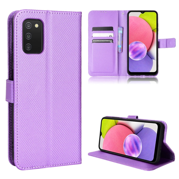 For Samsung Galaxy A03s 166mm Diamond Texture Leather Phone Case