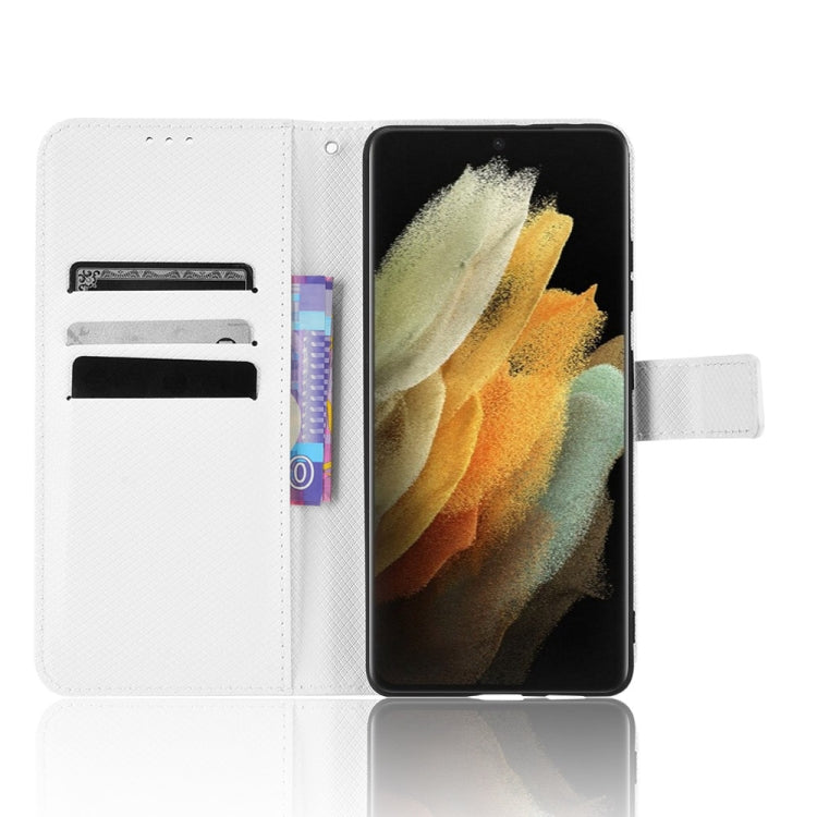 For Samsung Galaxy S21 Ultra 5G Diamond Texture Leather Phone Case