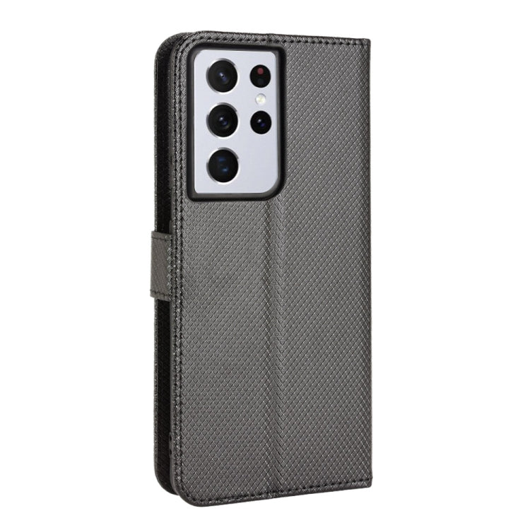 For Samsung Galaxy S21 Ultra 5G Diamond Texture Leather Phone Case