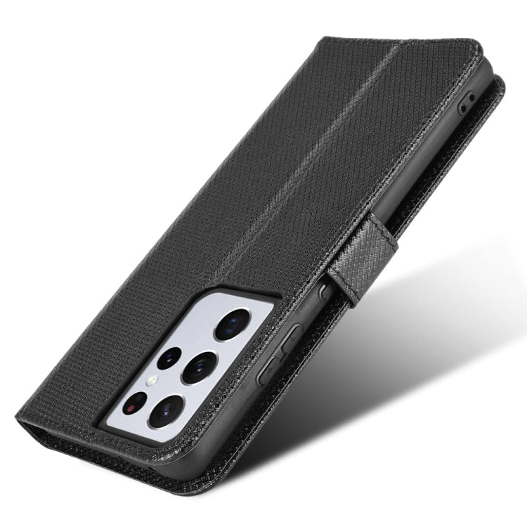 For Samsung Galaxy S21 Ultra 5G Diamond Texture Leather Phone Case
