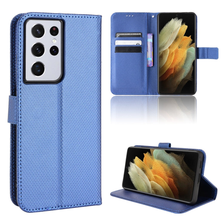 For Samsung Galaxy S21 Ultra 5G Diamond Texture Leather Phone Case