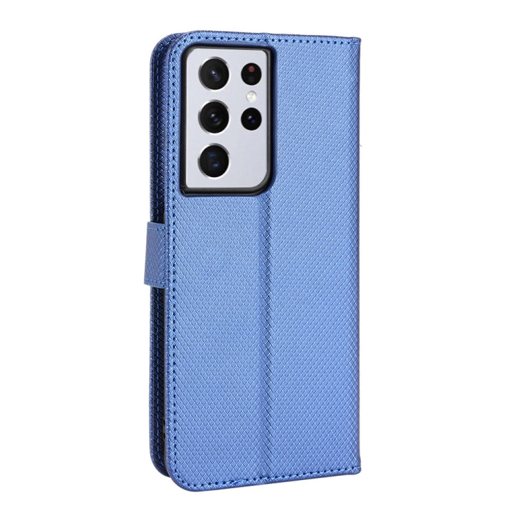 For Samsung Galaxy S21 Ultra 5G Diamond Texture Leather Phone Case