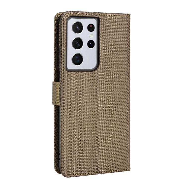 For Samsung Galaxy S21 Ultra 5G Diamond Texture Leather Phone Case