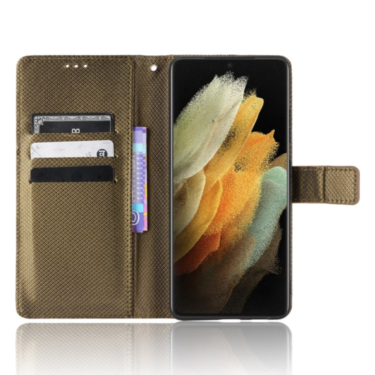 For Samsung Galaxy S21 Ultra 5G Diamond Texture Leather Phone Case