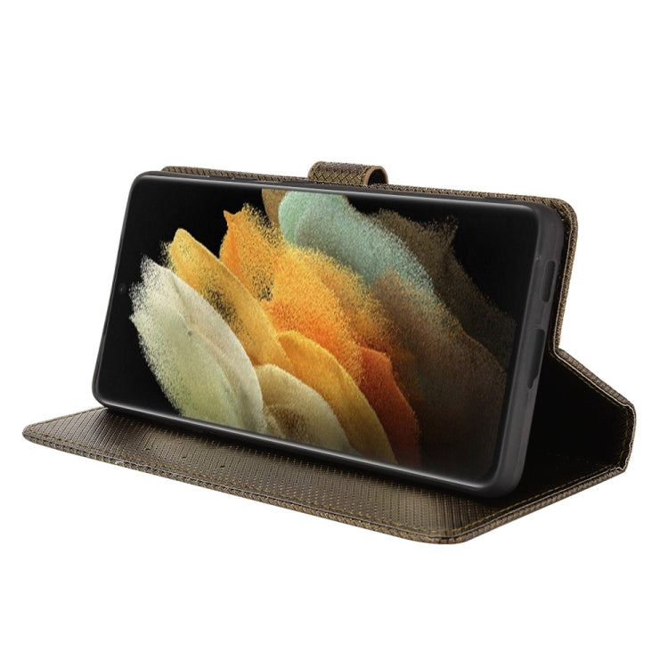 For Samsung Galaxy S21 Ultra 5G Diamond Texture Leather Phone Case