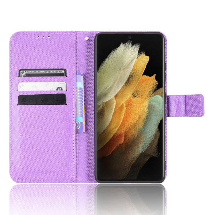 For Samsung Galaxy S21 Ultra 5G Diamond Texture Leather Phone Case