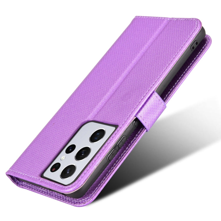 For Samsung Galaxy S21 Ultra 5G Diamond Texture Leather Phone Case