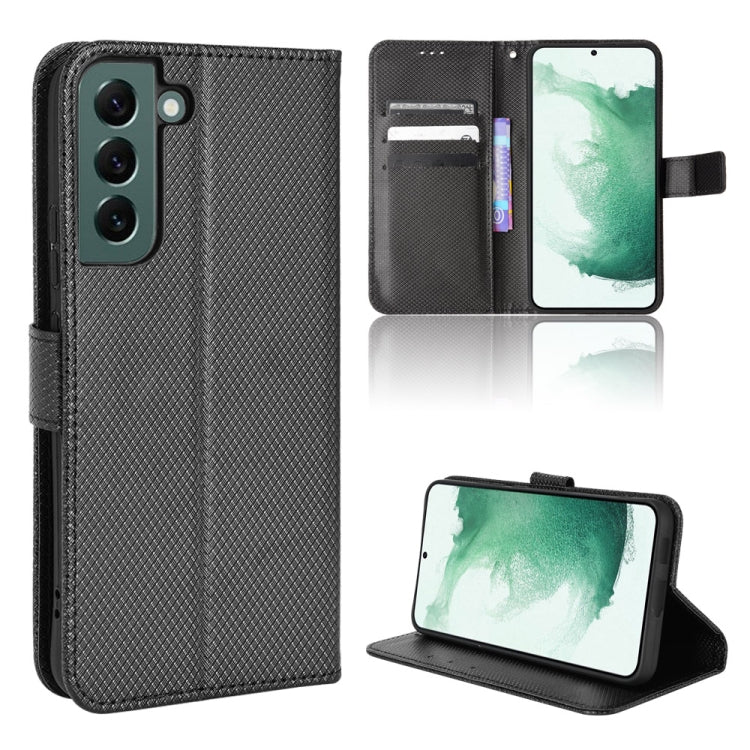 For Samsung Galaxy S22+ 5G Diamond Texture Leather Phone Case