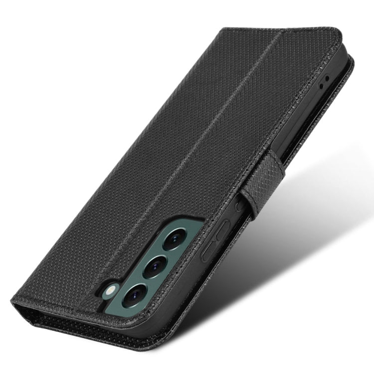 For Samsung Galaxy S22+ 5G Diamond Texture Leather Phone Case