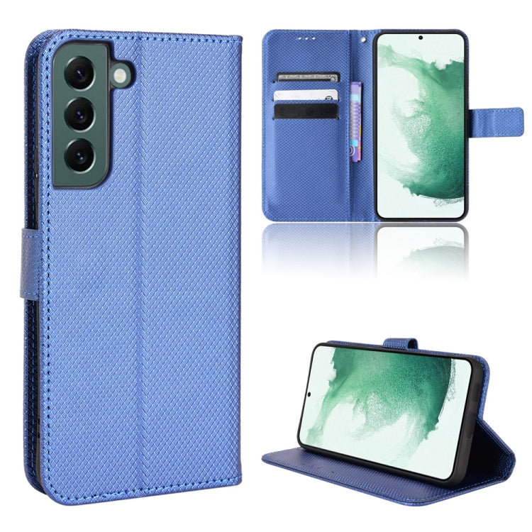 For Samsung Galaxy S22+ 5G Diamond Texture Leather Phone Case
