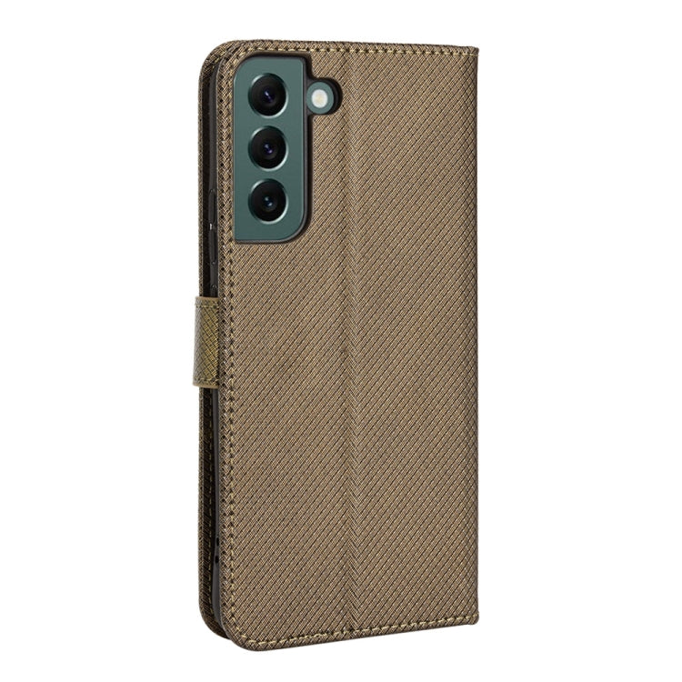 For Samsung Galaxy S22+ 5G Diamond Texture Leather Phone Case