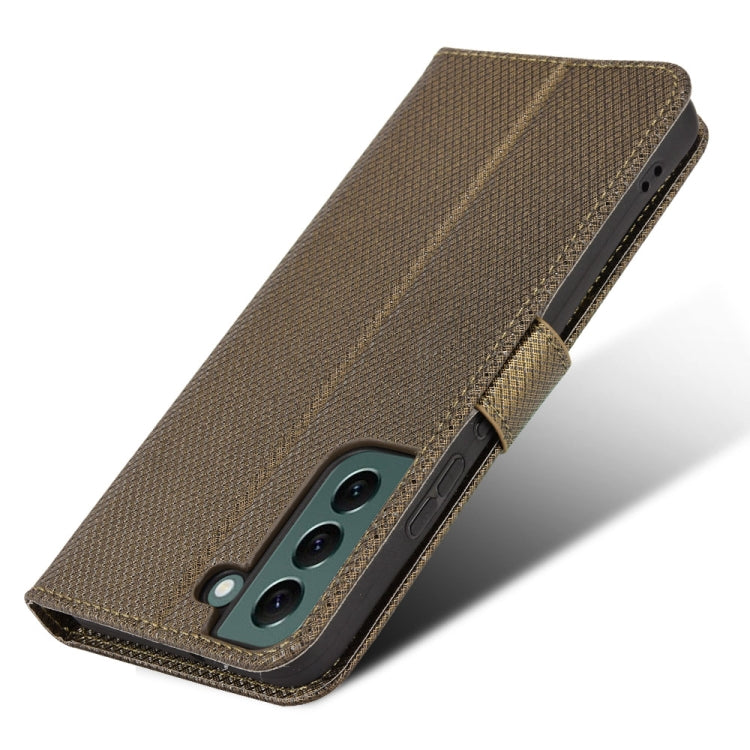 For Samsung Galaxy S22+ 5G Diamond Texture Leather Phone Case