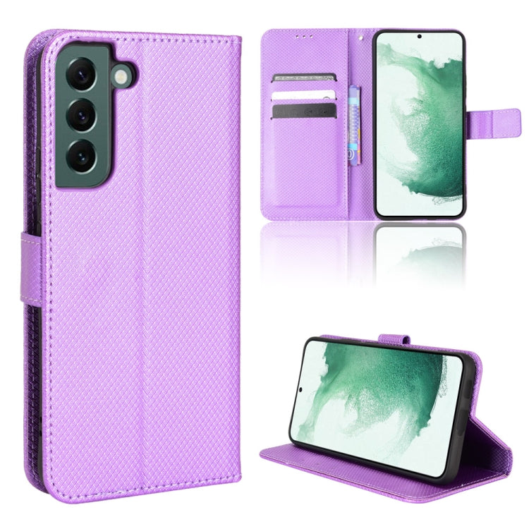 For Samsung Galaxy S22+ 5G Diamond Texture Leather Phone Case