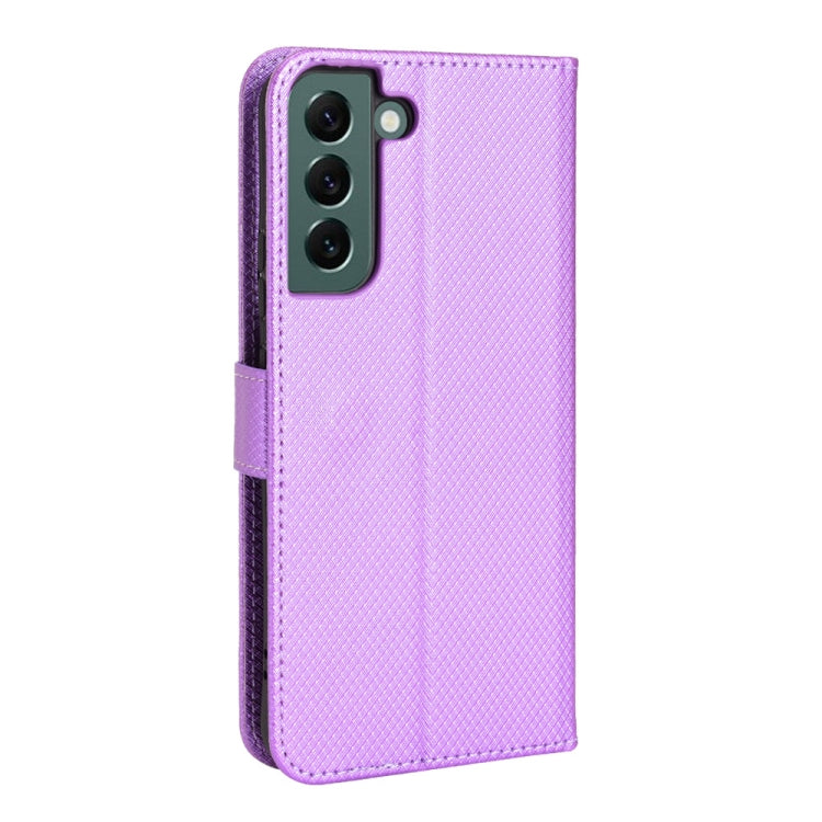 For Samsung Galaxy S22+ 5G Diamond Texture Leather Phone Case