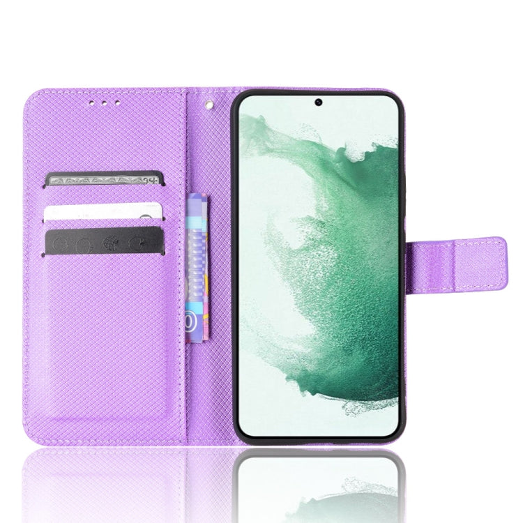 For Samsung Galaxy S22+ 5G Diamond Texture Leather Phone Case