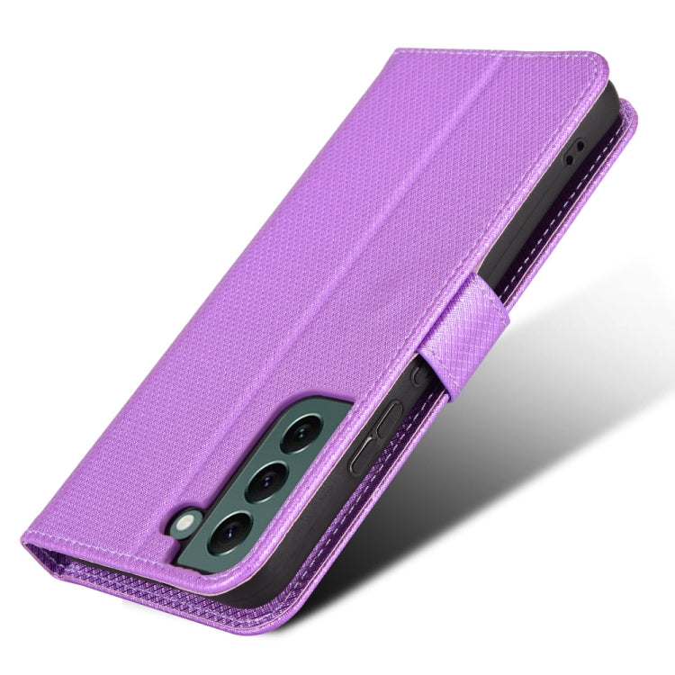 For Samsung Galaxy S22+ 5G Diamond Texture Leather Phone Case