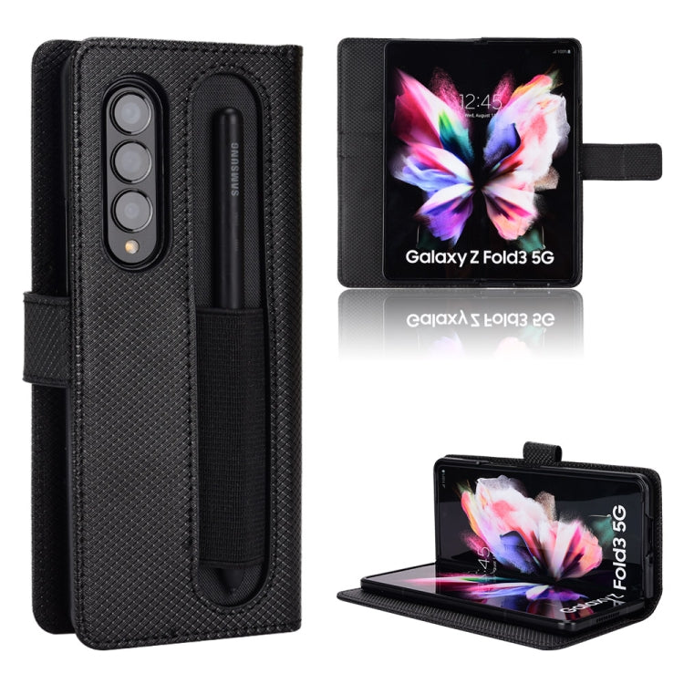 For Samsung Galaxy Z Fold3 5G Diamond Texture Leather Phone Case