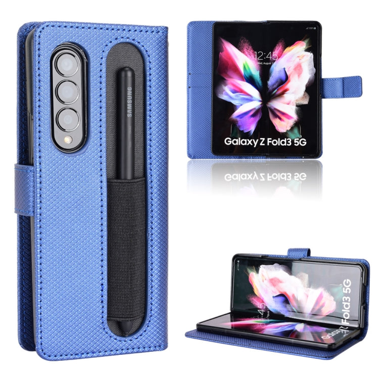 For Samsung Galaxy Z Fold3 5G Diamond Texture Leather Phone Case