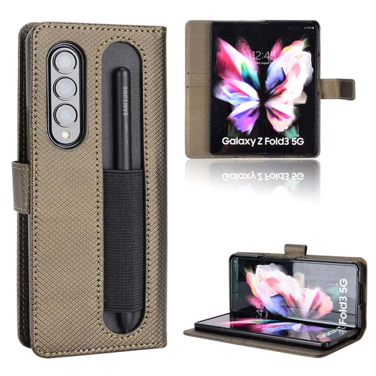 For Samsung Galaxy Z Fold3 5G Diamond Texture Leather Phone Case