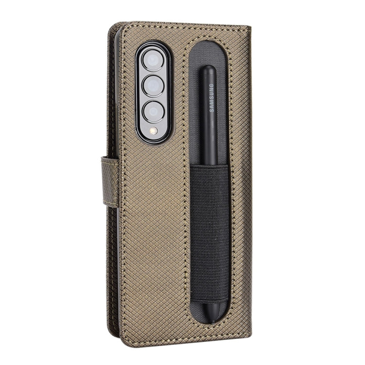 For Samsung Galaxy Z Fold3 5G Diamond Texture Leather Phone Case