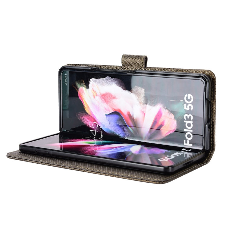 For Samsung Galaxy Z Fold3 5G Diamond Texture Leather Phone Case