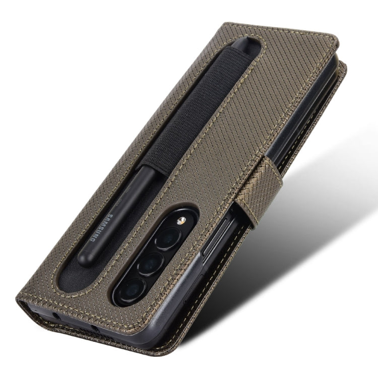 For Samsung Galaxy Z Fold3 5G Diamond Texture Leather Phone Case