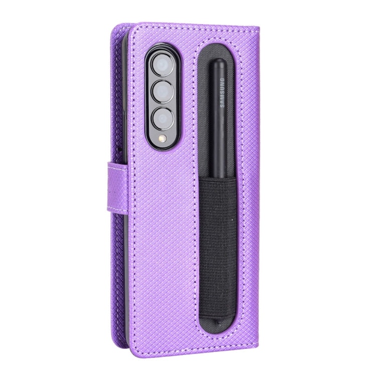 For Samsung Galaxy Z Fold3 5G Diamond Texture Leather Phone Case